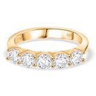 D'Joy Moissanit Ring 925 Silber 750 Gelbgold Vermeil (Größe 19.00) ca. 1,15 ct