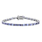 Tansanit, Moissanit Armband, ca. 19 cm, 925 Silber platiniert, ca. 7.99 ct