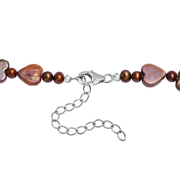 Champagne Perlen Halskette ca. 45 cm 925 Silber rhodiniert image number 4