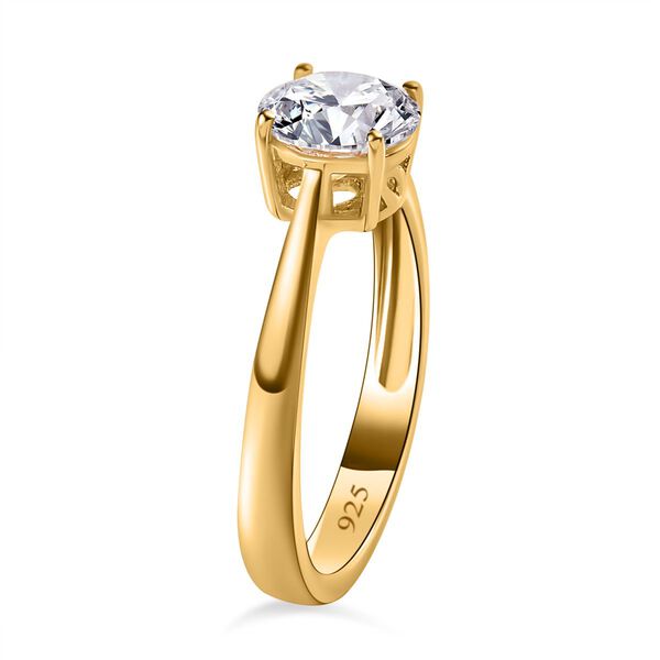 Moissanit Ring, 925 Silber Gelbgold Vermeil, (Größe 17.00) ca. 1.13 ct image number 5