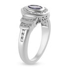 AAA Tansanit und Zirkon-Ring, 925 Silber platiniert  ca. 1,18 ct image number 4