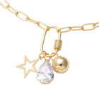 Weiße Kristall-Halskette, ca. 52 cm, goldfarben