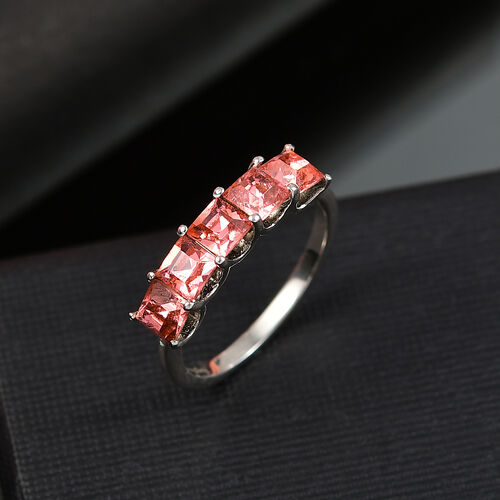 J Francis J Francis gefertigt mit SWAROVSKI Rose Pfirsich Swarovski Kristall Ring Messing (Größe 20.00) image number 1