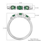 AAA Smaragd und weißer Zirkon-Ring, 925 Silber platiniert  ca. 0,52 ct image number 6