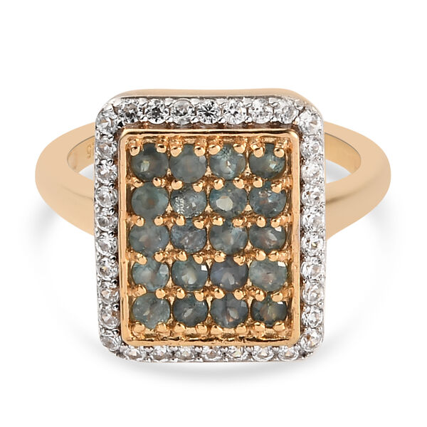 Alexandrit und Zirkon-Ring, 925 Silber Gelbgold Vermeil  ca. 1,39 ct image number 7