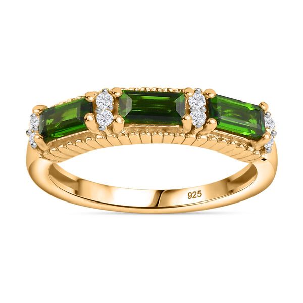 Nat&uuml;rlicher Chromdiopsid und Zirkon-Ring - 0,85 ct. image number 4