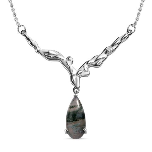 Moosachat Halskette, 45 cm - 5,67 ct. image number 0