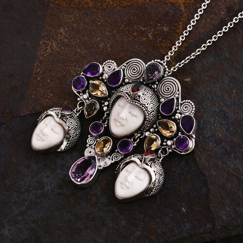Bali Kollektion - AA Rosa Amethyst Anhänger 925 Silber ca. 18.83 ct image number 1