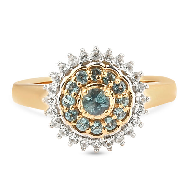 Alexandrit und Zirkon Ring 925 Silber vergoldet  ca. 0,74 ct image number 6