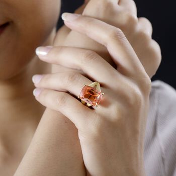 Padparadscha Quarz Triplett Ring - 12,96 ct.