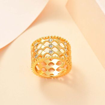 Wei&szlig;er Zirkonia-Ring in Goldton