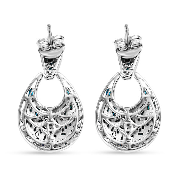 D'Joy Blauer Diamant Ohrringe 925 Silber rhodiniert ca. 1,02 ct. image number 4