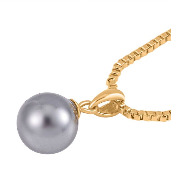 Pfau-Farben Muschelkernperle Anh&auml;nger mit 50cm Kette - 4,80 ct. image number 3