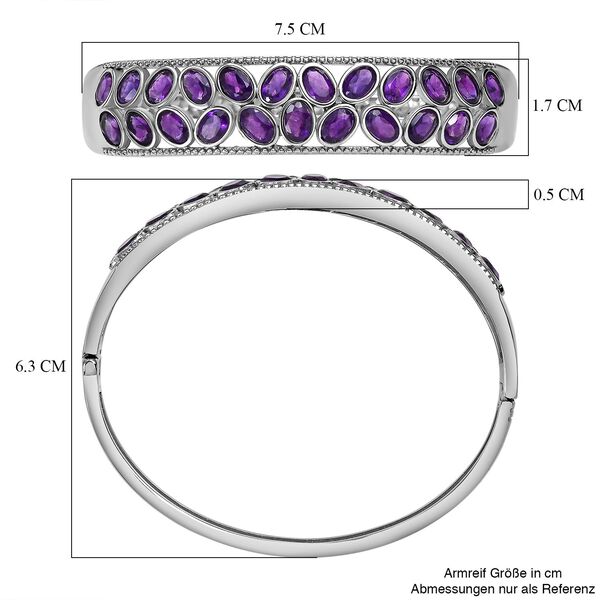 Afrikanischer Amethyst Armreif ca. 19 cm Edelstahl ca. 10.35 ct image number 6