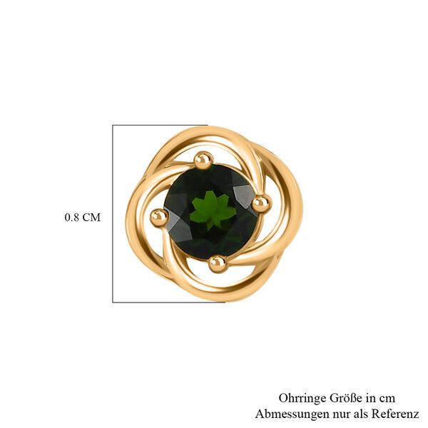 Nat&uuml;rlicher Chromdiopsid Ohrringe 925 Silber vergoldet ca. 0,54 ct. image number 6