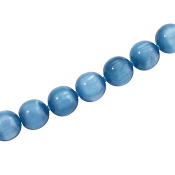 Simulierte Apatit blaue Katzenauge Halskette, 45+5cm - 340 ct.