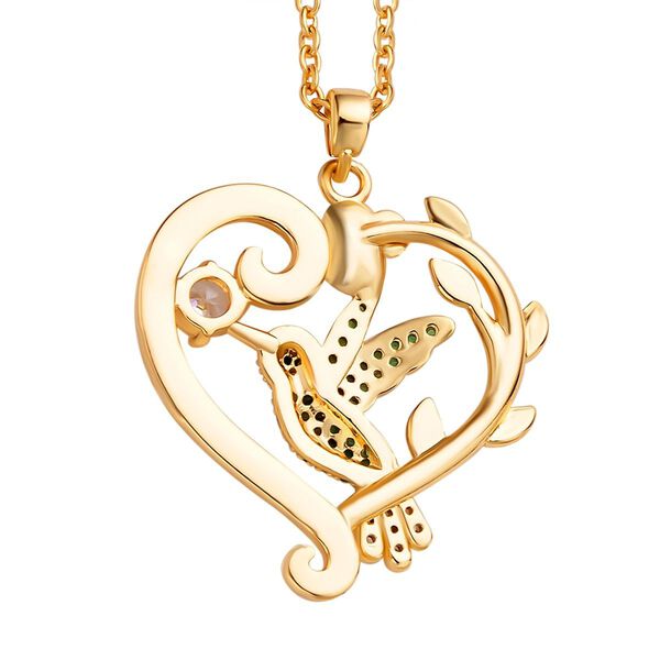 Mehrfarbiger Kristall-Vogel-Anh&auml;nger mit Kette image number 5