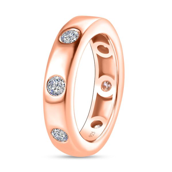 Moissanit Ring, 925 Silber Ros&eacute;gold Vermeil, ca. 0,83 ct image number 7