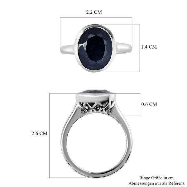 Schwarzer Saphir Ring, 925 Silber platiniert, ca. 5.84 ct image number 5