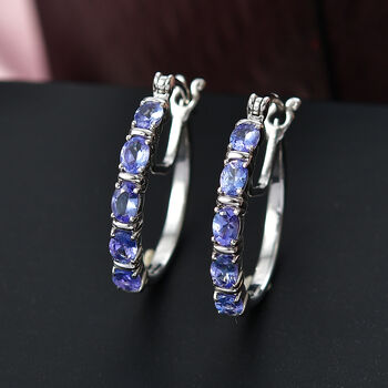 D'Joy Tansanit Ohrringe 925 Silber rhodiniert ca. 1,86 ct.