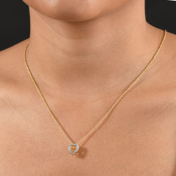 LUXURIANT SI-GH Labor Diamant Anh&auml;nger mit 45cm Kette, 925 Silber 750 Gelbgold Vermeil - 0,25 ct. image number 3