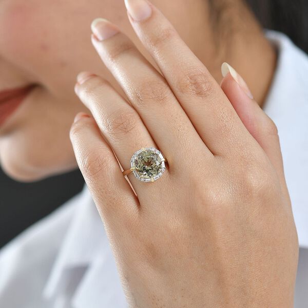 LUXURIANT DIAMOND - AAA Turkizit, Lab Grown Diamant Ring 417 Gold (Gr&ouml;&szlig;e 20.00) ca. 5,32 ct image number 2