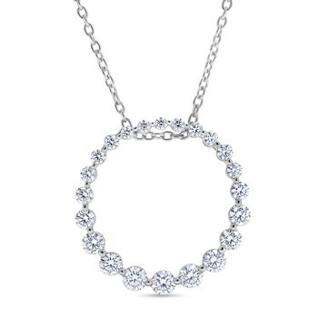 LUXURIANT SGL zertifizierter SI-GH Labor Diamant Anh&auml;nger mit 50cm Kette, 925 Silber rhodiniert - 1 ct.
