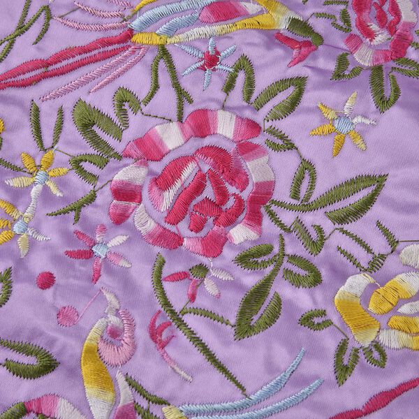 Schmuckorganizer aus Satin mit Stickerei und 5 Premium-Poliertüchern, 20x9cm, Lavendel image number 11