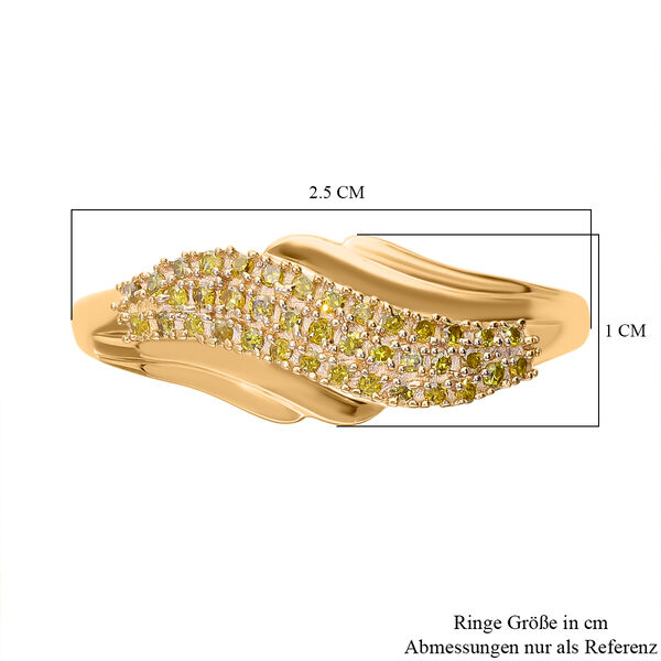 Gelber Diamant-Ring, 925 Silber Gelbgold Vermeil - 0,25 ct. image number 2