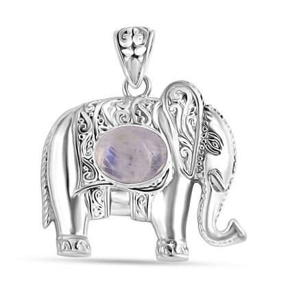 D'Joy Premium Regenbogen Mondstein Anh&auml;nger 925 Silber ca. 2.98 ct