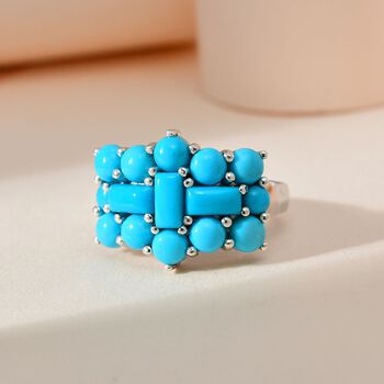 Amerikanischer, nat&uuml;rlicher Sleeping Beauty T&uuml;rkis Bootsring - 4,62 ct.