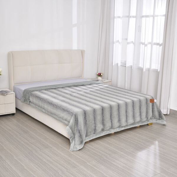 Super Soft Cationic Kuscheldecke, 200x220 cm, Grau image number 2