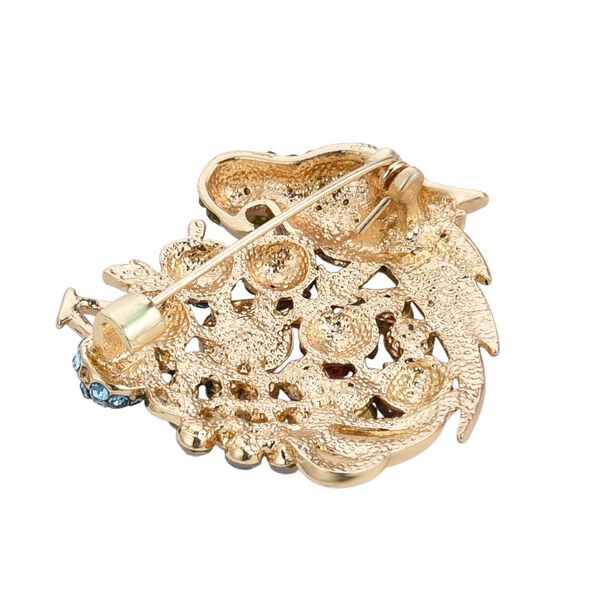 Mehrfarbiger Kristall Brosche  Gelb image number 4