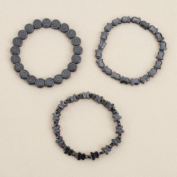 3er-Set flexible H&auml;matit Armb&auml;nder - 163 ct.