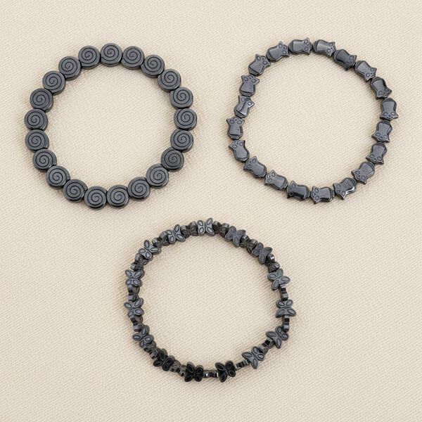 3er-Set flexible H&auml;matit Armb&auml;nder - 163 ct. image number 2