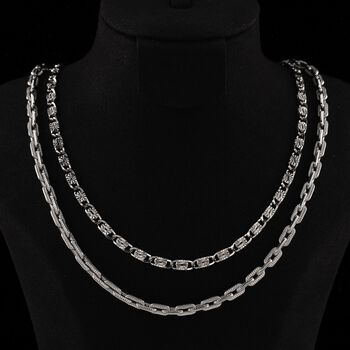 K&ouml;nigskette, Reiner Edelstahl, ca. 50 cm, Silberfarben