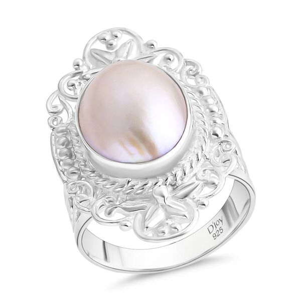 D'Joy Royal Bali - Weißer Mabe Perle Ring image number 3