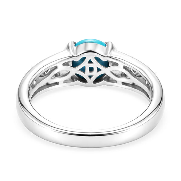 D'Joy Sleeping Beauty T&uuml;rkis, Moissanit Ring 925 Silber platiniert (Gr&ouml;&szlig;e 19.00) ca. 1,35 ct image number 5