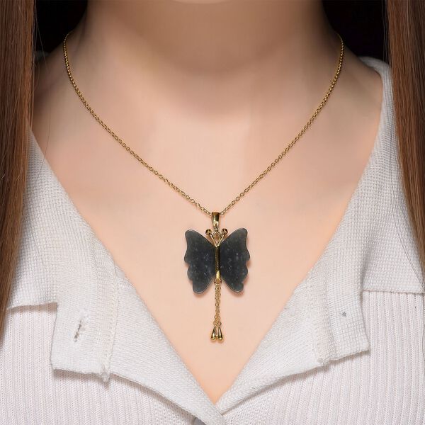 D'Joy nat&uuml;rlicher Olmek Jadeit Anh&auml;nger mit 50cm Kette - 20 ct. image number 2