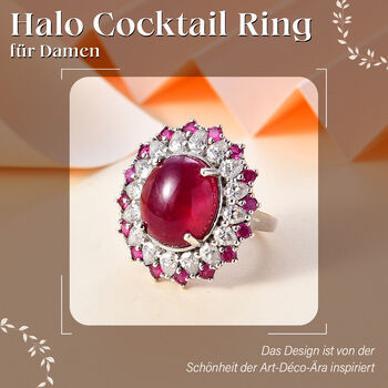 AA Afrikanischer Rubin und Moissanit-Ring - 18,25 ct.