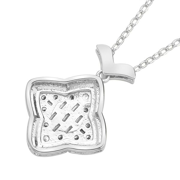 2er Set, Weiße Zirkonia Halskette und Ohrringe, Messing, silberfarben image number 5