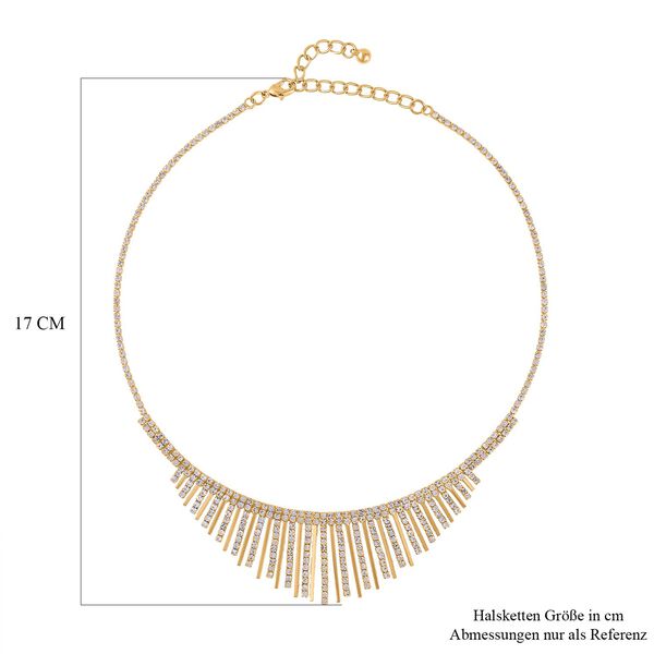 Wei&szlig;er Kristall Halskette, ca. 40.5 cm, goldfarben image number 4