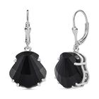 J Francis J Francis gefertigt mit SWAROVSKI Jet Swarovski Kristall Ohrringe 925 Silber rhodiniert