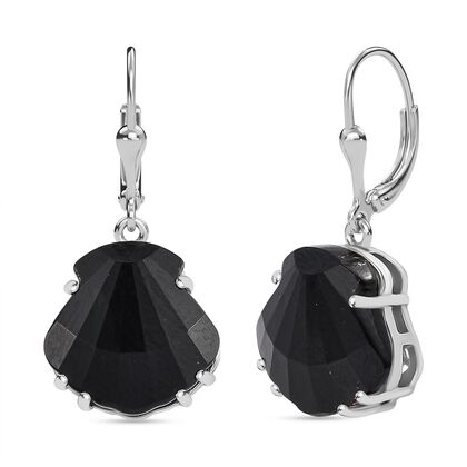 J Francis gefertigt mit SWAROVSKI - Jet Kristall Ohrringe 925 Silber rhodiniert
