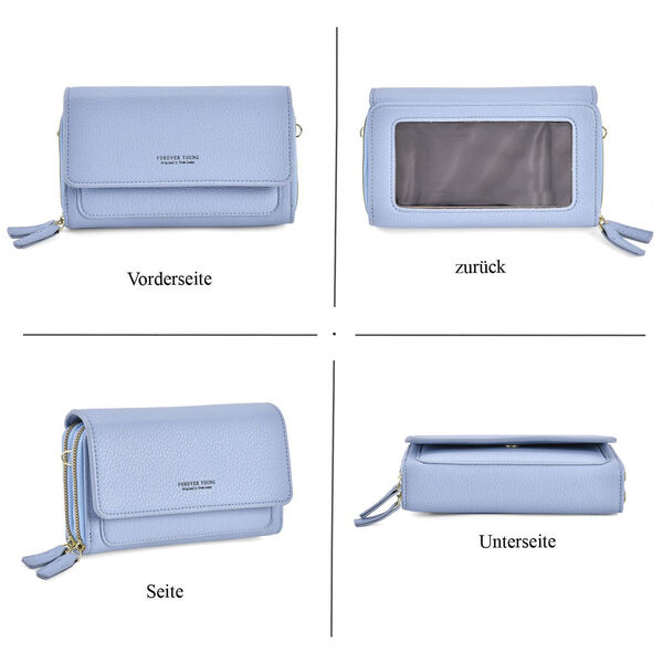 Crossbody-Tasche mit RFID-Schutz, Blau image number 5