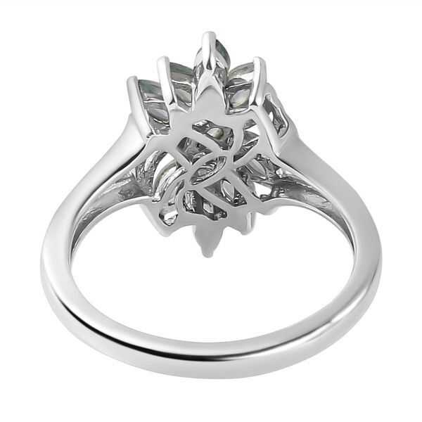 Montana Pfau Saphir floraler Ring, 925 Silber platiniert, 0,95 ct. image number 6