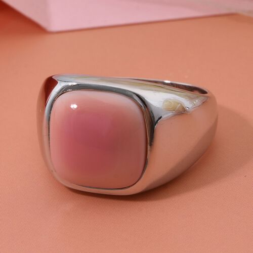 AAA Natürlicher Rosa Königsmuschel Perle Ring 925 Silber rhodiniert (Größe 19.00) image number 1