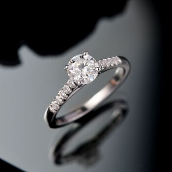 Moissanit Ring 925 Silber rhodiniert (Gr&ouml;&szlig;e 20.00) ca. 1,16 ct