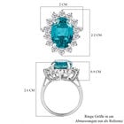 Capri-Blau Triplett Quarz und weißer Zirkon-Ring, 925 Silber platiniert  ca. 8,86 ct image number 6