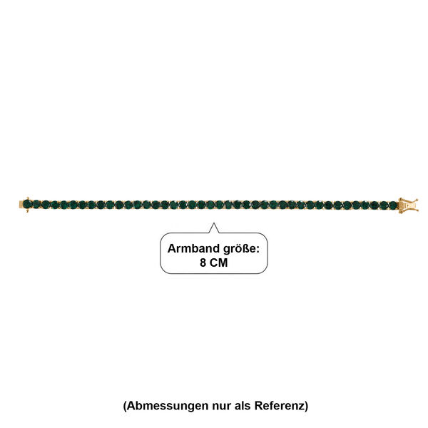 LUXURIANT DIAMOND - AAA Lab Grown Smaragd Armband ca. 20 cm 925 Silber 750 Gelbgold vermeil ca. 18,45 ct. image number 4